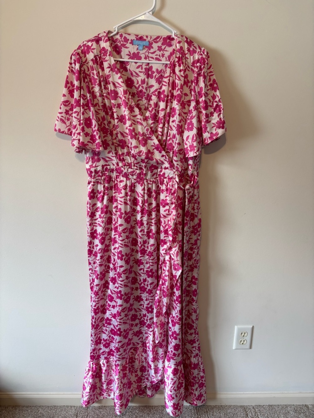 Draper James RSVP Pink Floral Spring Wedding Guest Maxi Dress Womens Size XL - Picture 3 of 13